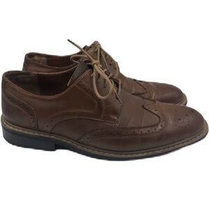 Penguin by Munsingwear Men's Brown Dress Wingtip Leather Shoes Size 10.5 Oxfords